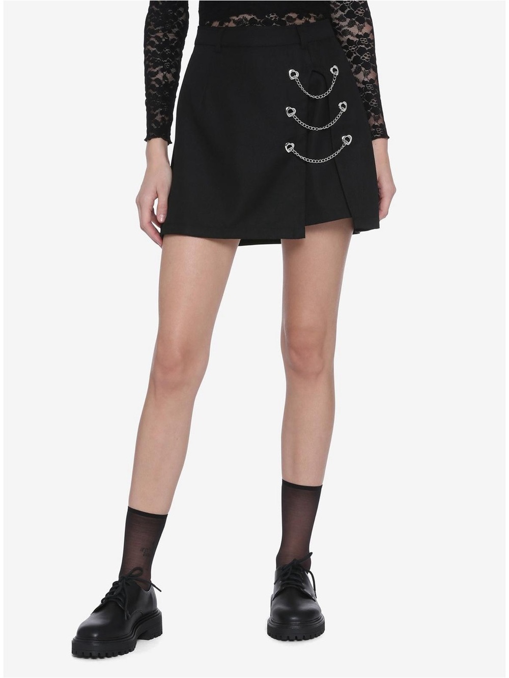 Hot Topic Black Triple Chain Mini Skirt